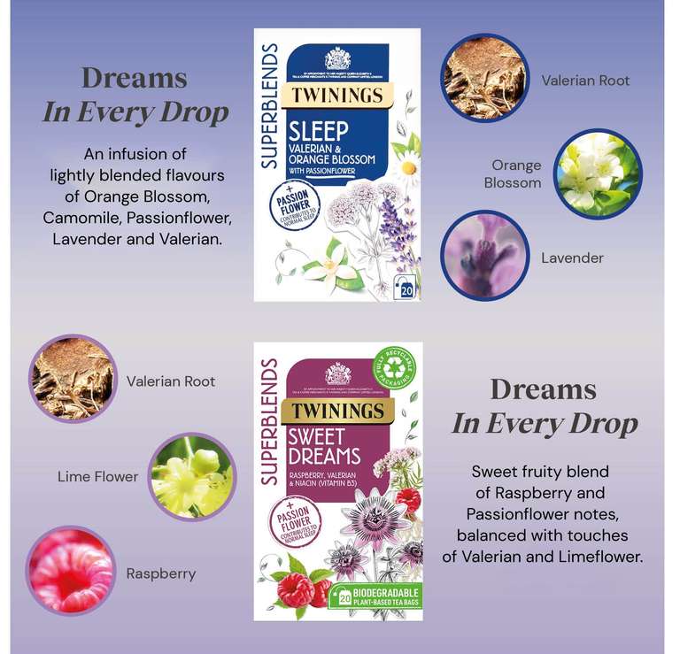 Twinings Wind Down Collection Tea Selection for Relaxation, Sleep, Calm & Unwind, 20 Tea Bags