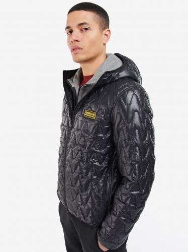 Barbour international BLACK HOODED WAVE QUILTED JACKET Sizes S & M with code