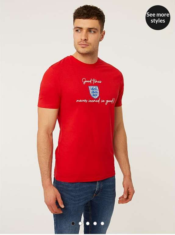 Red Good Times England Football T-Shirt £3 Free Collection @ George (Asda)