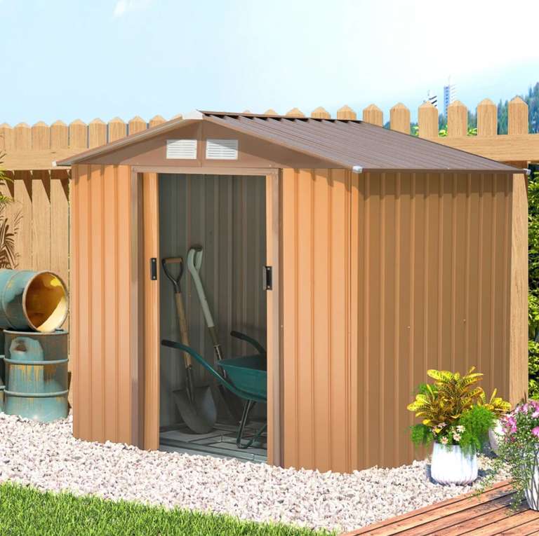 Outsunny 7 x 4ft Lockable Metal Garden Tool Storage Shed Storage - UK Mainland