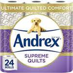 24 Rolls Andrex Supreme Quilts Quilted Toilet Paper 25% Thicker - £15.50/£13.95 Subscribe & Save @ Amazon