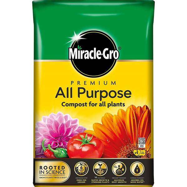 Miracle Gro Premium All Purpose Compost - 40L Reduced to clear £3.50 Free click and collect in Selected Stores at Homebase