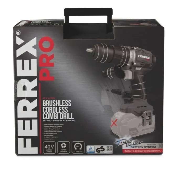 Ferrex PRO 40V Brushless cordless combi drill instore - Topsham