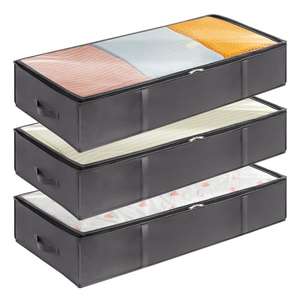 Lifewit Under Bed Storage Containers 3 Pack, Grey with voucher - Sold by Lifewit Home UK FBA