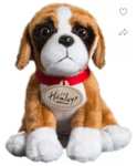 Cuddly plush puppy dog soft toy - with code. Save on delivery by choosing local collection for £2.99