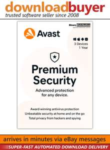 Avast Premium Security 2023 - 3 devices 1 year - £6.99 @ downloadbuyer eBay