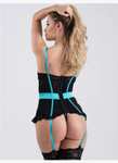 Lovehoney Empress Blue Satin and Lace Basque Set w/code