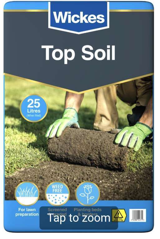 Wickes Multi-Purpose Top Soil - 25L £3 + Free Click and Collect @ Wickes