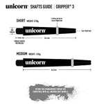 UNICORN Dart Shafts Gripper 3 Mirage - Short or Medium / 3 or 15 Stems