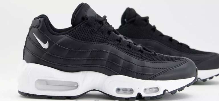 Nike Air Max 95 trainers in black and white - Sizes : 3 to 5.5 only £63.32 Delivered (New users With Code) @ Asos