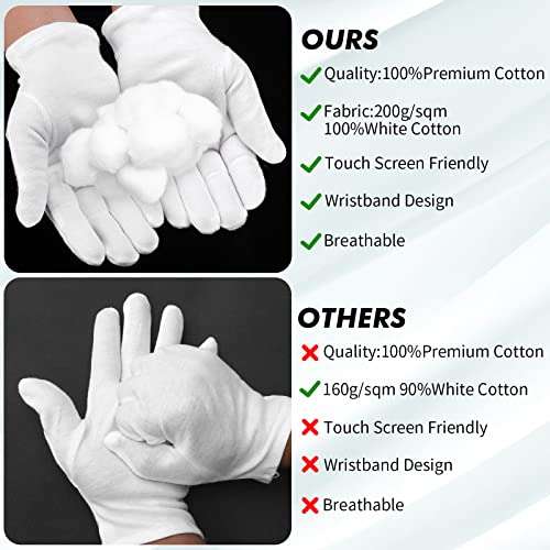 Sibba 10 Pairs White Cotton Gloves for Moisturizing Overnight Dermititis/Eczema Sold By Taoochun FBA