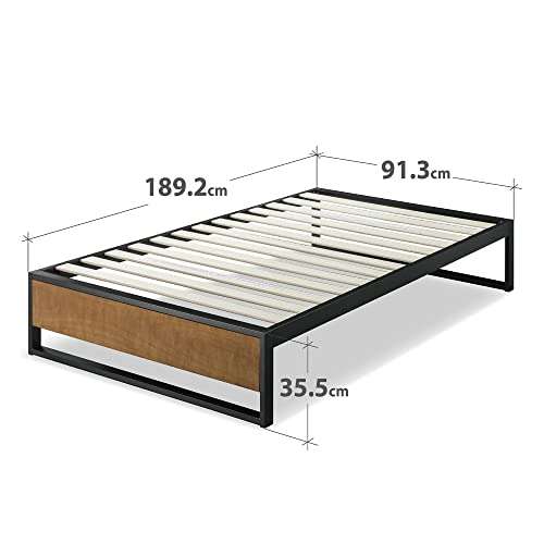 Industrial Style Steel and Wood Kickboard Platform Bed Frame Single £40.99, King £80.99, Super King £86.99 @ Amazon