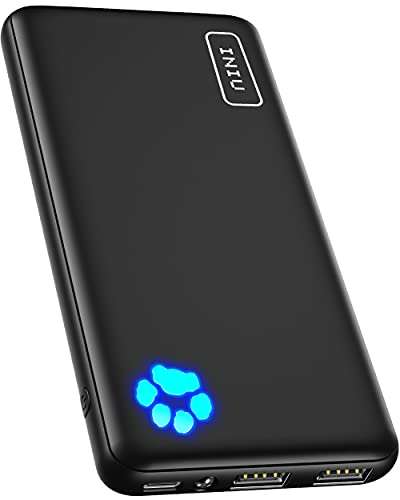 INIU Power Bank, Slimmest & Lightest 10000mAh Portable Charge 15W High-Speed (USB C In & Output) - £10.99 (with voucher) @ Amazon