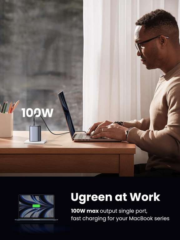 UGREEN USB-C 100W 4-Port GaN Charger, Sold by UGREEN GROUP LIMITED UK FBA