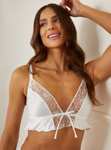 Boudoir Collection Off White Satin Lace Bralette - Reduced + Free Click & Collect