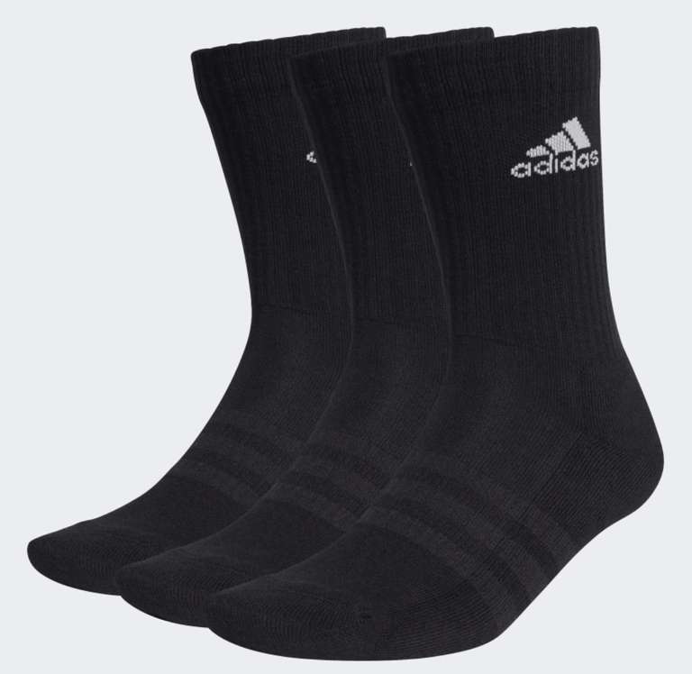 3 Pack - Men’s Cushioned Crew Socks (5.5 - 12.5) - £5.40 With Code + Free Delivery for Members @ Adidas