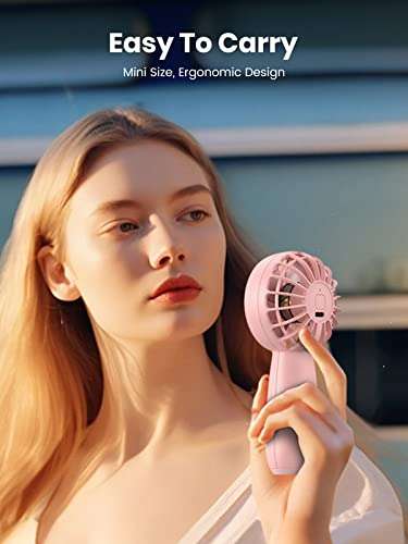 TOPK Mini Handheld Fan, Personal Portable Hand Fan with Rechargeable Battery,USB Cooling Fan (Pink) Sold by TOPKDirect FBA