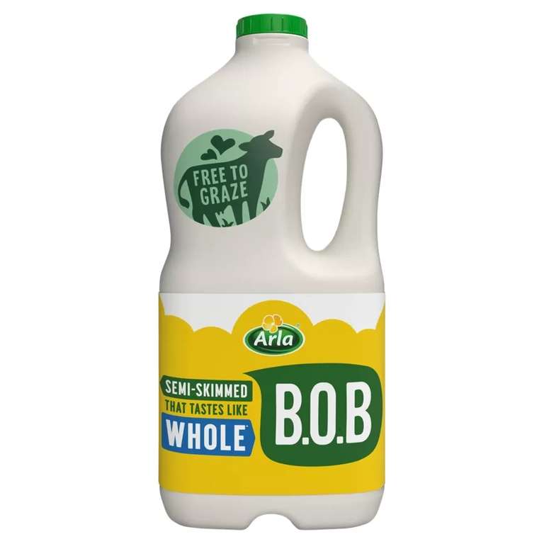 Arla BOB Semi-Skimmed 2L Milk £2.45 + £2 cashback with CheckoutSmart @ Asda