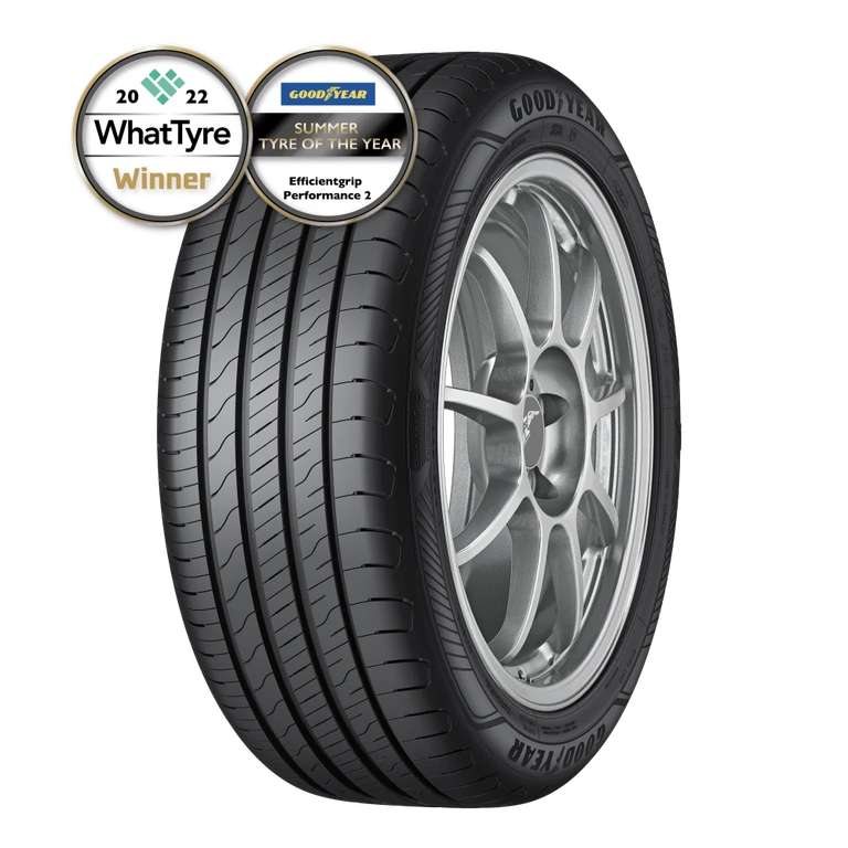 Save Up To £100 on Goodyear Tyres - eg. 2 x Fitted Goodyear 225/45 R17 (W) 94 Efficientgrip Performance 2 - £152.78 (Members only) @ Costco