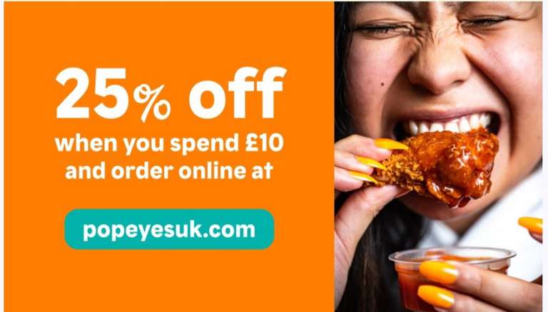 25% Off When You Spend £10+ Via The App