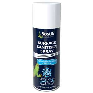 Bostik Surface Sanitiser Spray 400ml - 96p Free Click & Collect @ Homebase