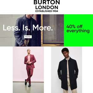 Sale Up to 40% Off on Burton + 40% Off Unlimited Delivery Pass (Now £5.99 down from £9.99) - @ Burton
