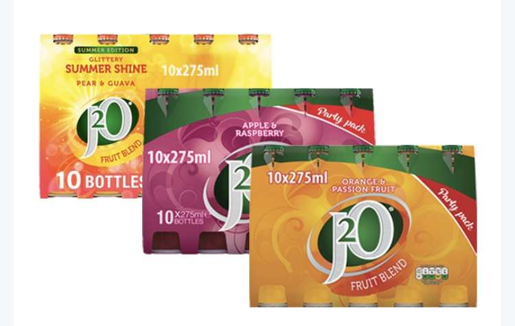10-pack J20 (60 Bottles) mix any 6 for £24 @ Farmfoods