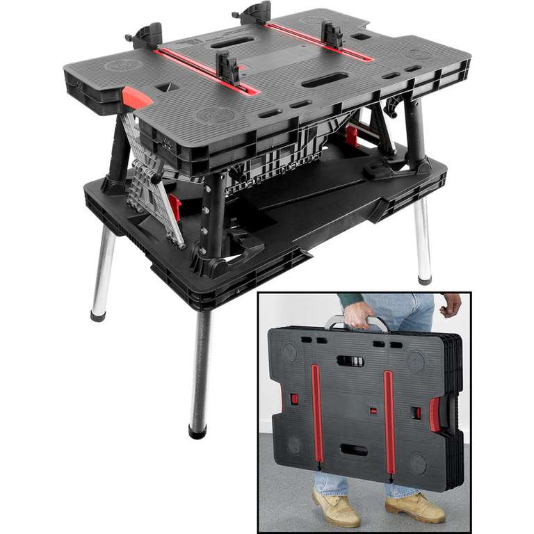 Keter Folding Work Table with Two Adjustable Clamps — 1000-Lb