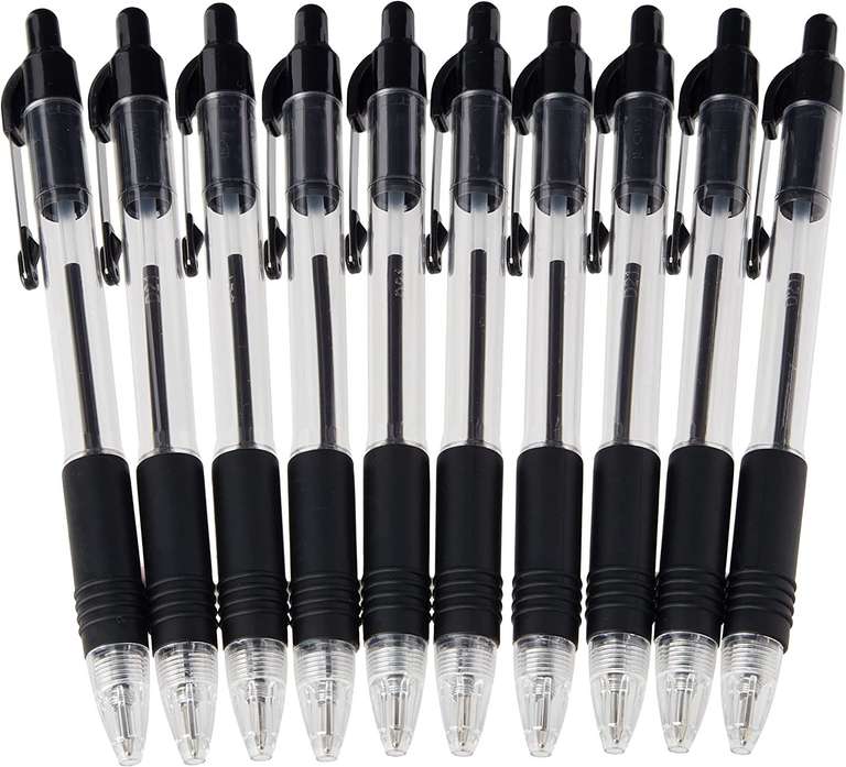 Zebra Grip Black/Assorted Ballpoint Pens, 10 Count (Pack of 1) £2 @ Amazon