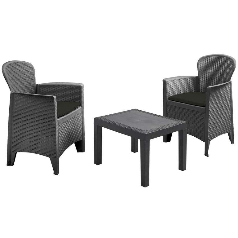 3 Piece Rattan Style Bistro Set - Set Of 2 Chairs + Cushions & Side table - £67.99 Using Code @ eBay / idoodirect