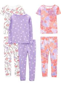 Simple Joys by Carter's Girls' 6-Piece Snug-Fit Cotton Pyjama Set age 6-9 months £12.61/age 12 months £12.52