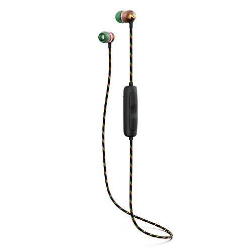 House of Marley Smile Jamaica Wireless 2 In-Ear Headphones - Noise Isolating Bluetooth Earphones, IPX-4 Waterproof, Microphone