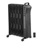 Amazon Basics Portable Oil-Filled Digital Radiator with ECO function & Remote Control, 2500W, 11 Fins, Black Apply 40%Voucher
