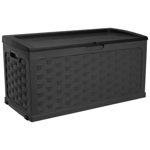 McGregor 280L Rattan Storage Box inc 2 year guarantee - Black (free c+c)
