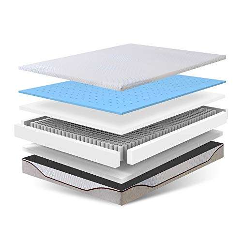 Amazon Brand Alkove 7-Zone Cooling Gel Memory Foam Mattress, Individual Pocket Springs, H3 Hardness, King, 150 x 200 x 25cm £198 @ Amazon