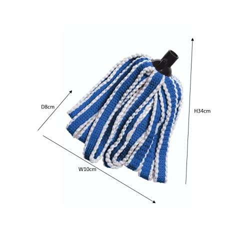 Addis MEGA 100% Microfibre Mop Replacement Refill head, Blue & White