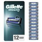 Gillette Mach3 Razor Blades Men, Pack of 12 Razor Blade Refills with Precision Trimmer £15.00 Prime Deal /£14.25 - £12.75 S&S