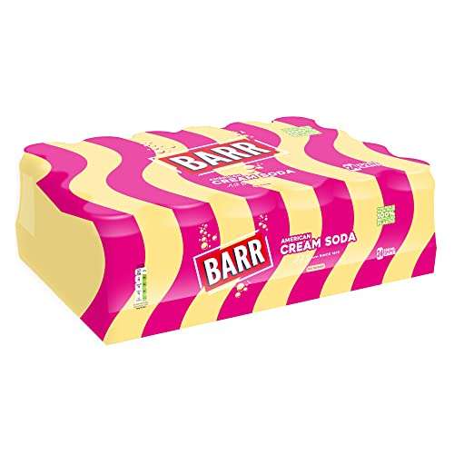BARR, Zero No Sugar Sparkling Soft Drink American Cream Soda / Cherryade / Lemonade - 24 x 330 ml Cans £6.65/£5.95 with S&S