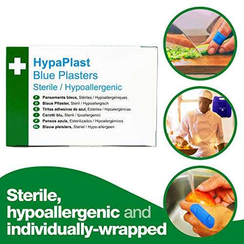HypaPlast Blue Visually Detectable Plasters, 7.2x2.5cm (Pack of 100) £3.12 @Amazon