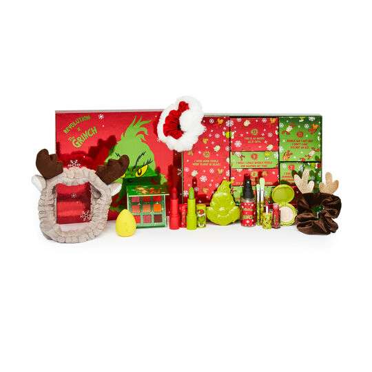 The Grinch x Makeup Revolution 12 Days Advent Calendar £25 + £3.50 delivery at Revolution Beauty
