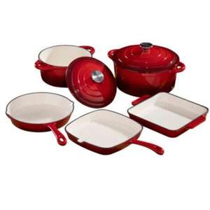 5 Piece Cast Iron Pan Set - Cerise / Black / Grey - £59.49 with code (free collecton /+£4.95 delivery UK Mainland) @ Robert Dyas