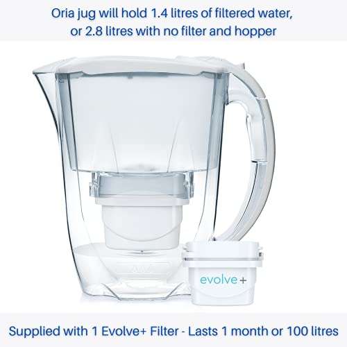 Aqua Optima 2.8 Litre Oria Water Filter Jug and 1 x 30 Day Evolve+ Water Filter Cartridge - £8.99 @ Amazon