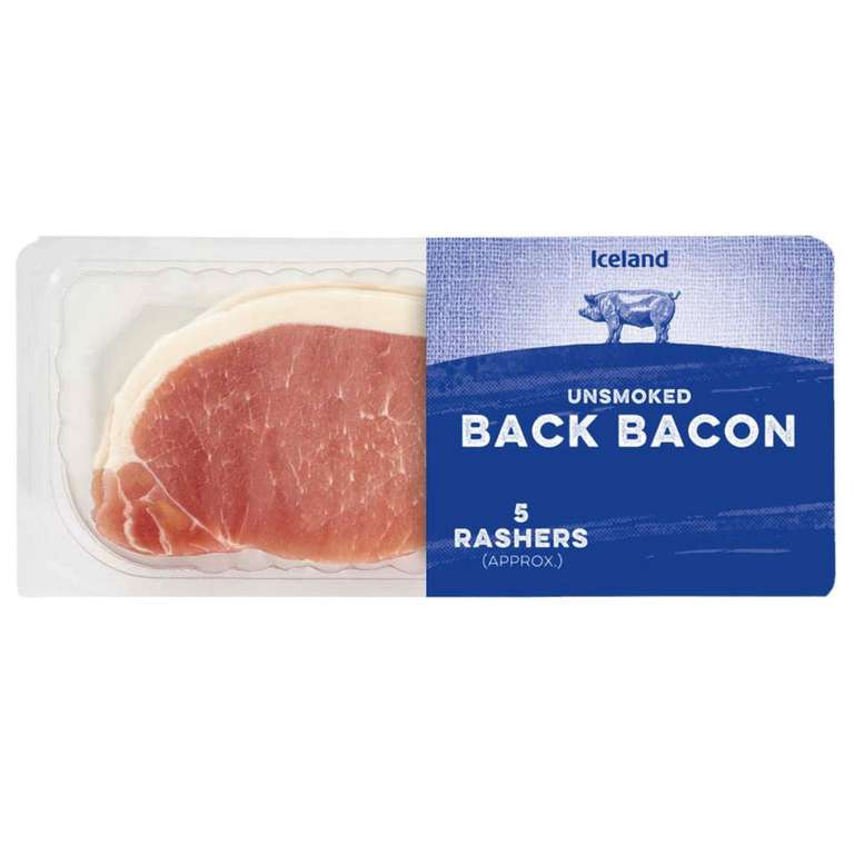 Iceland 5 Rashers (approx.) Unsmoked/Smoked Back Bacon 150g