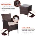 3 Piece Garden Furniture Set - Brown - £79.19 Delivered @ Yaheetech / Amazon