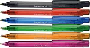 Schneider Fave Click-Top Ballpoint Pen, M, Blue, 6 Pack , Barrel Colour: Assorted 85p @ Amazon