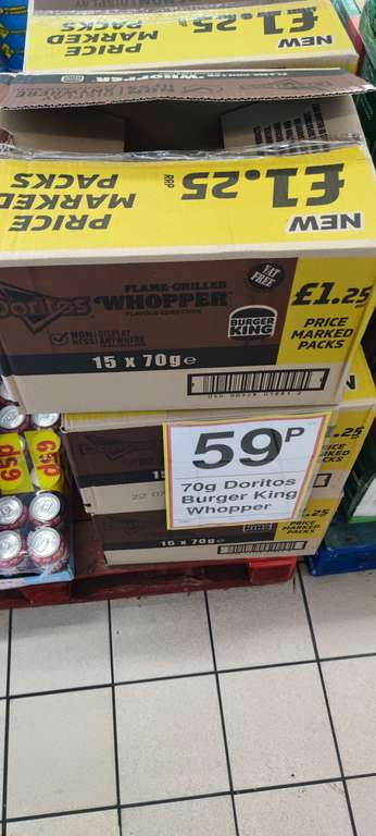 Doritos 70g Flame Grilled whopper crisps with bogof on whopper meal 59p instore @ Farmoods Plymouth