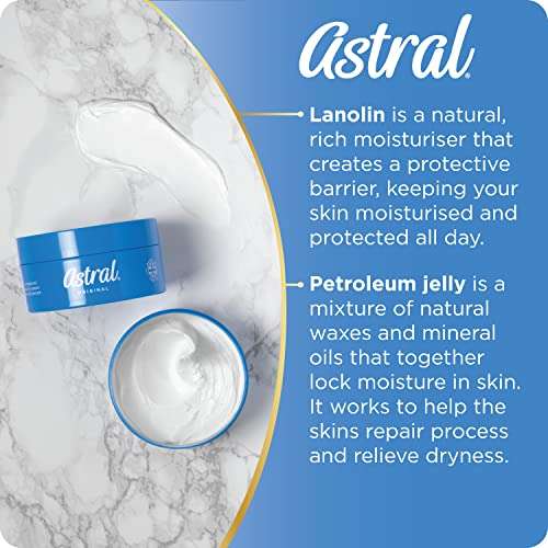 ASTRAl Face & Body Intensive Moisturiser Cream, with glycerin and petrolatum, 500ml £9.50 (possible £7.60 S&S) @ Amazon