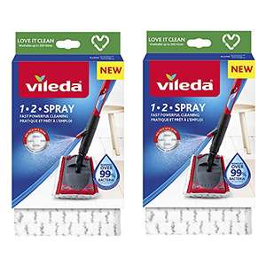 Vileda 1-2 Spray Microfibre Pads Refill Mop Head Replacement Set for Vileda Ultramax and Spray Mops Refills, (Pack of 2)