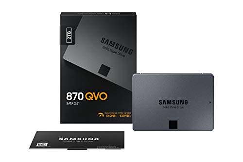 Samsung 870 QVO 2 TB SATA 2.5 Inch Internal Solid State Drive 560/530 R/W MB/s £122.99 @Amazon