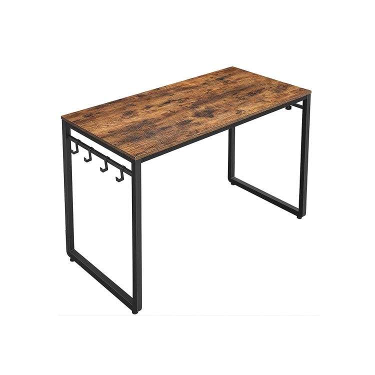 VASAGLE Office Desk with 8 Hooks 120 x 60 x 75 cm in rustic brown and black metal for £29.99 delivered using code (UK mainland) @ Songmics